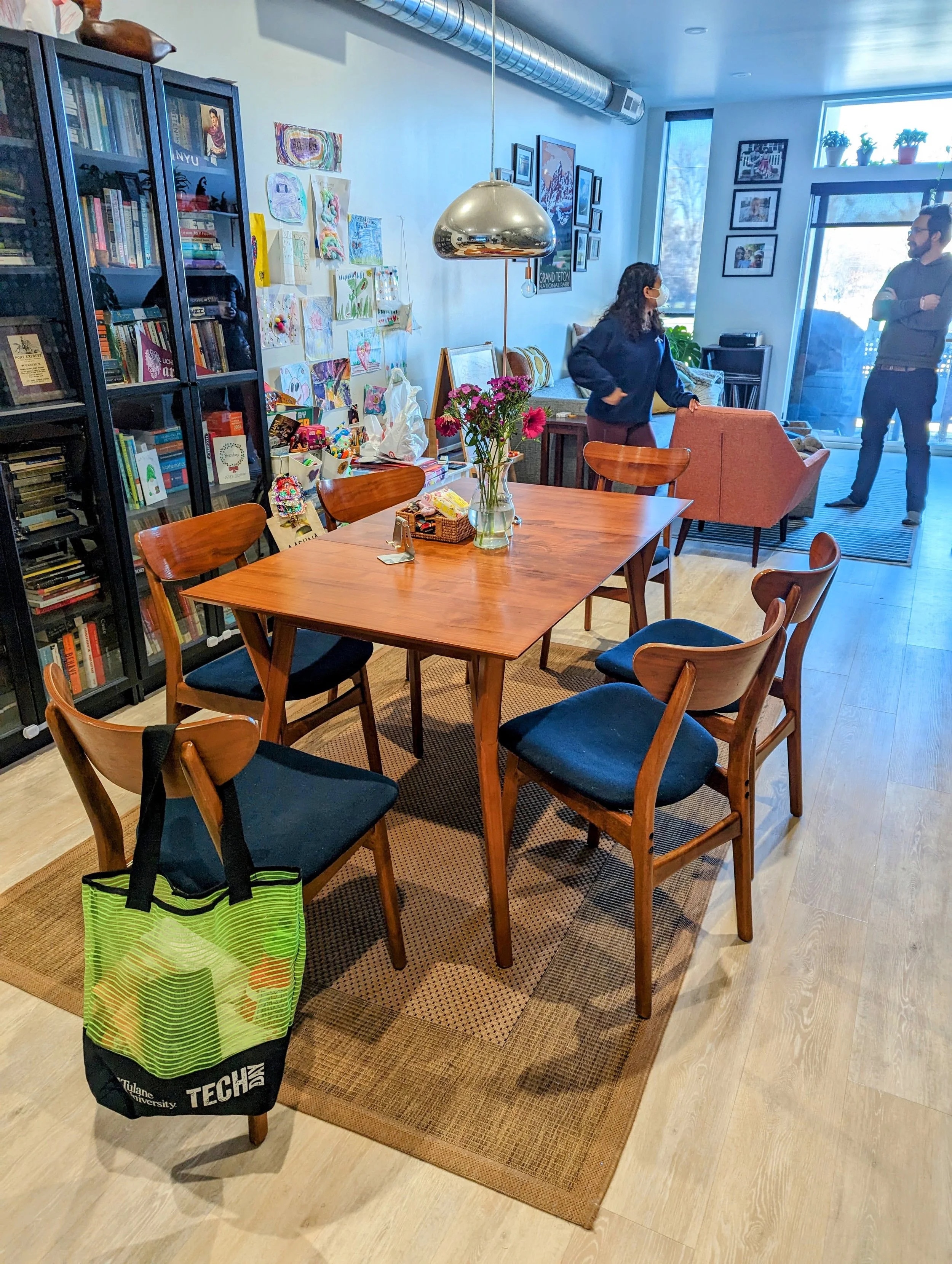 Aashna's existing dining room — charming but undersized table