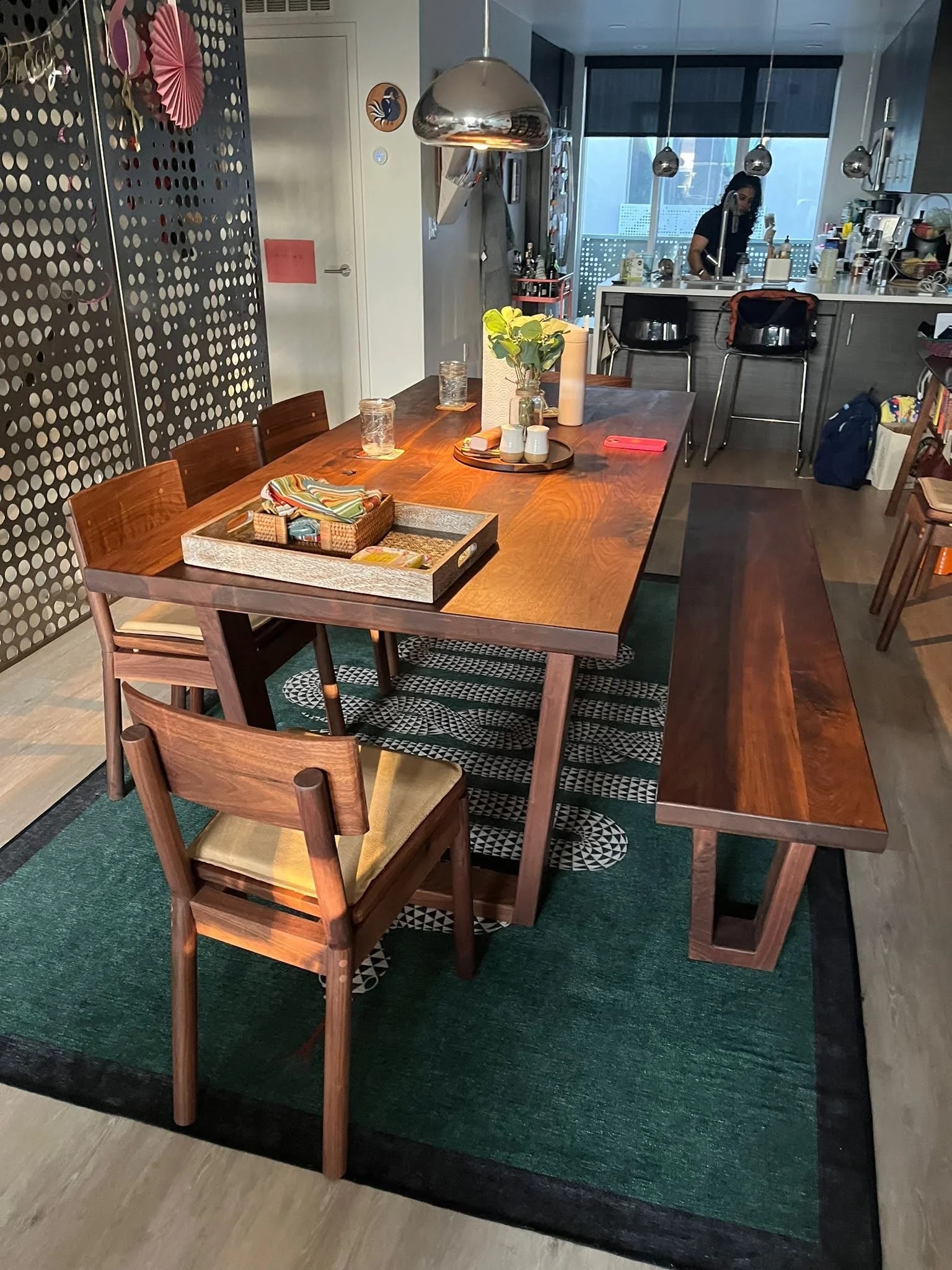 Bourbonic Times — walnut and leather bourbon stool