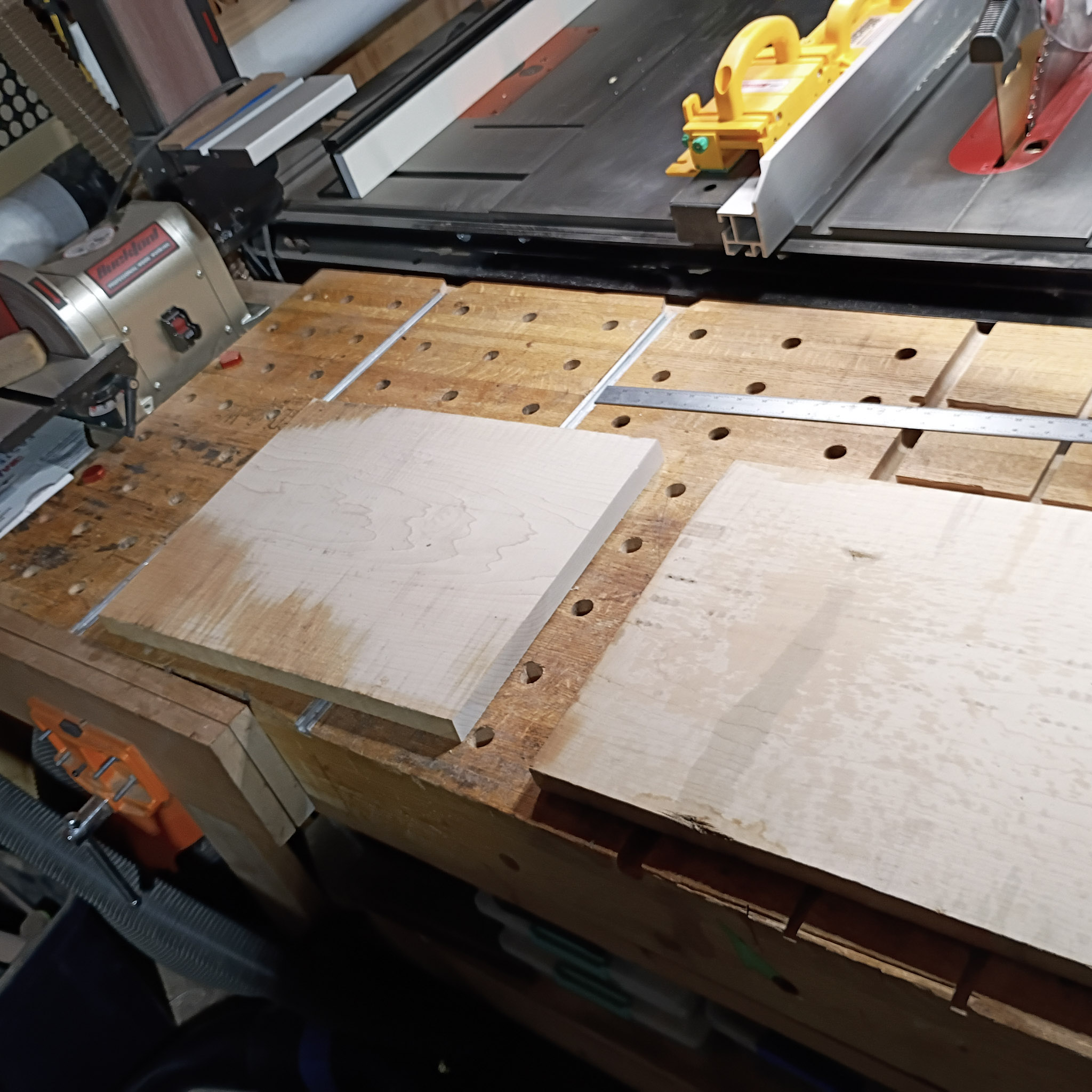 Raw maple square — the starting material