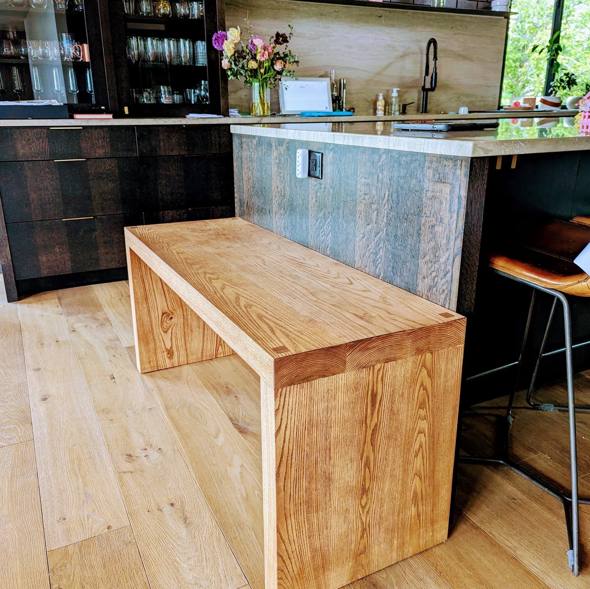 Chocolate Pecan — walnut and maple bench
