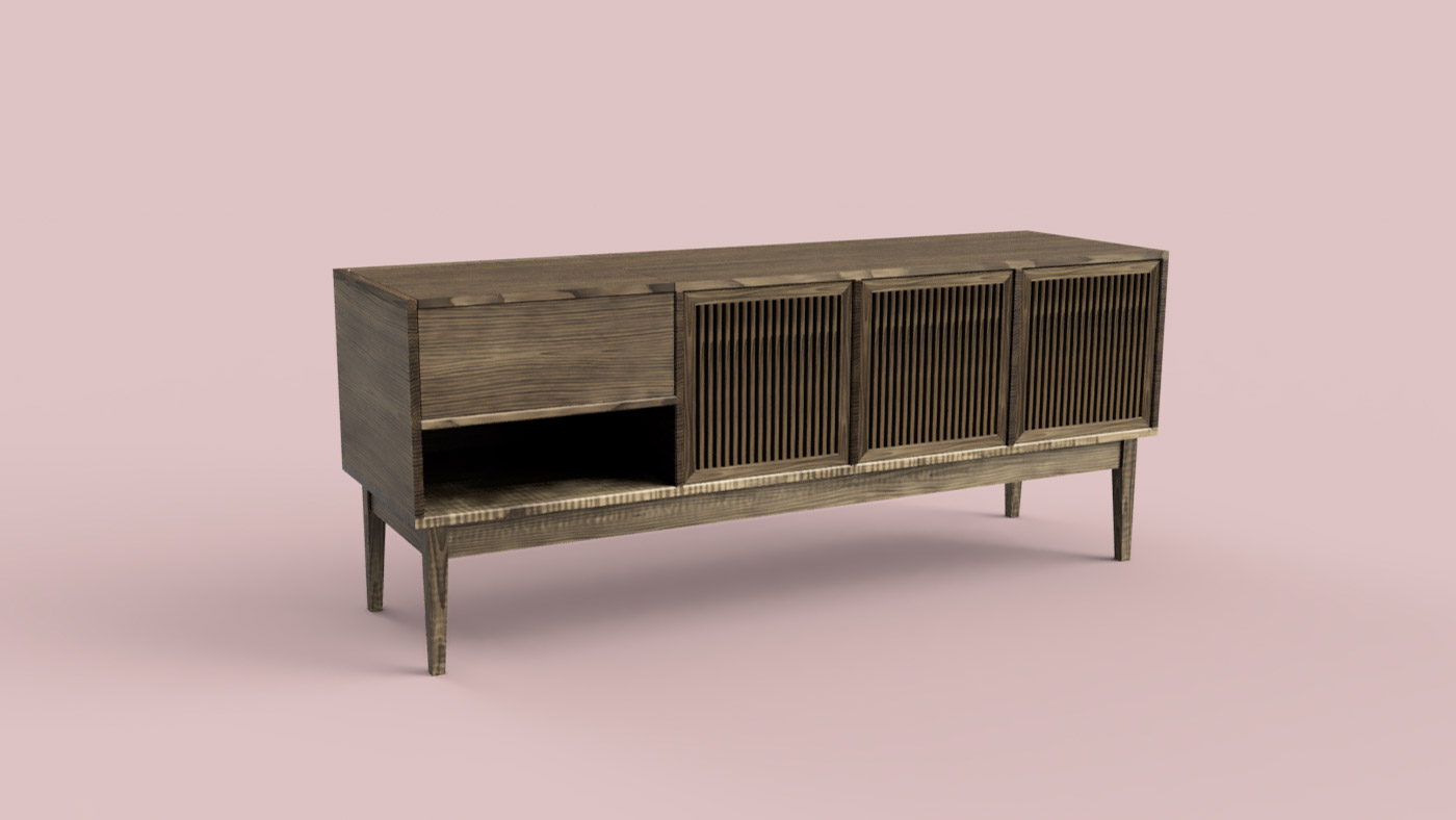 Las Patas — turntable console render