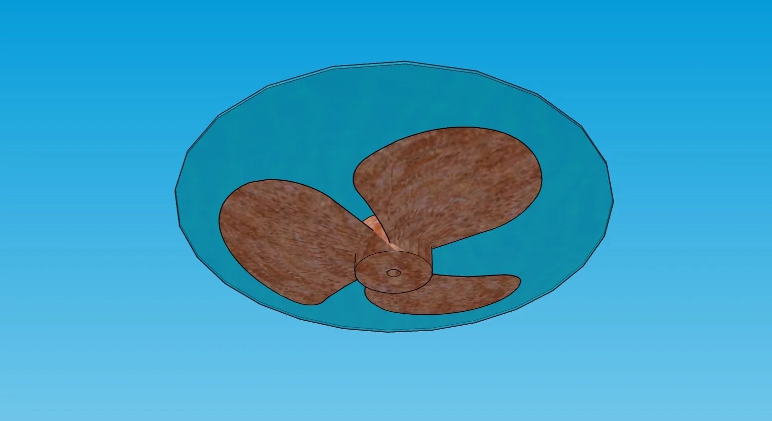 Design illustration showing propeller with glass top concept