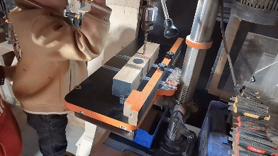 Drilling the rocket body on the lathe