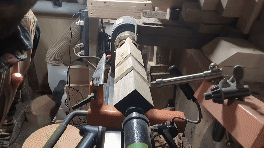 Turning the rocket body on the lathe