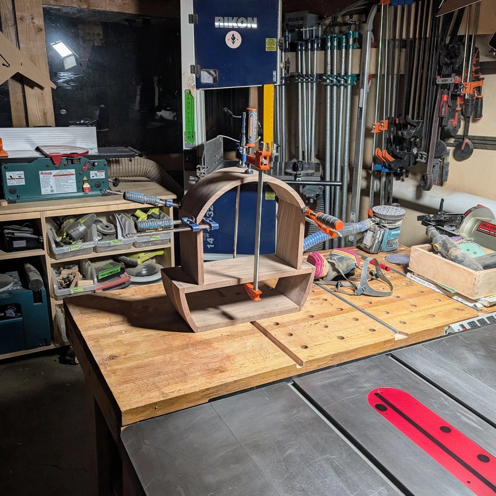 Finished walnut surfaces — hardwax oil applied