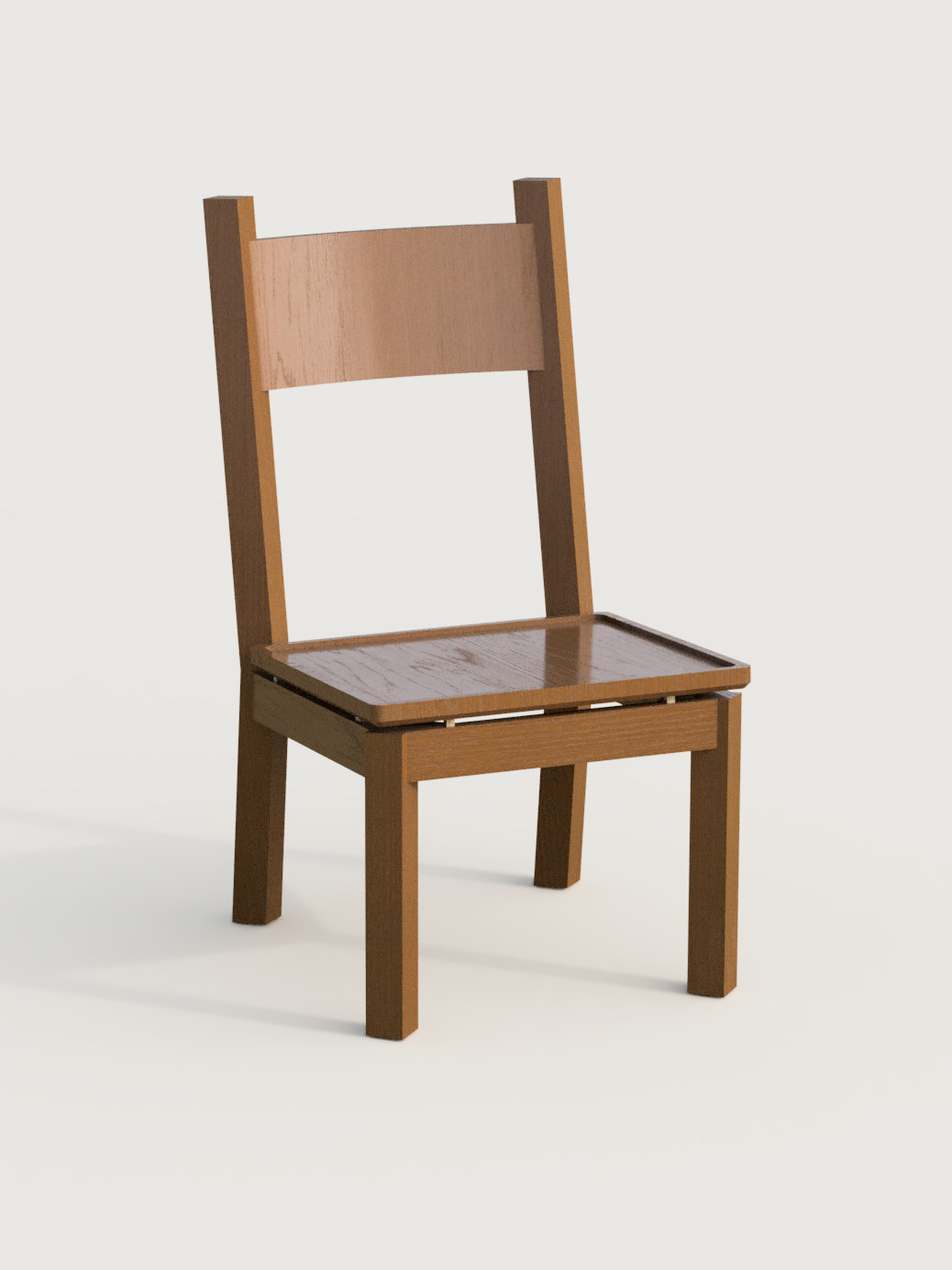La Columna: a white oak dining chair with square posts and a curved backrest